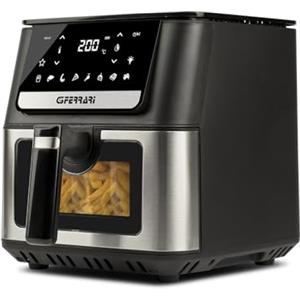 G3 Ferrari G10207 Friggisano 6.5L Friggitrice ad Aria 6,5 Litri, 1700 W, Display digitale, 8 programmi, Vassoio rialzabile, Funzione Grill, Ricettario incluso, Nero
