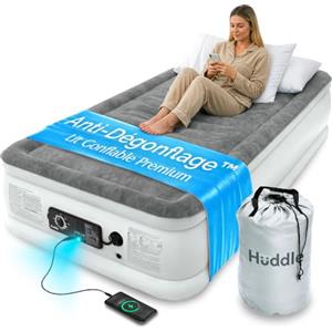 Huddle® Lussuoso letto ad aria singolo tecnologia brevettata SlumberGuard™ a doppia pompa | Materasso gonfiabile con pompa incorporata | Comodo materasso gonfiabile | Singolo, Matrimoniale, King