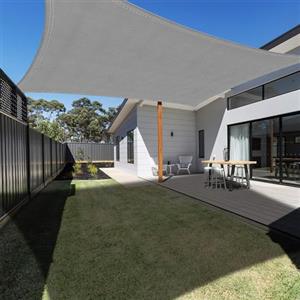 Ankuka Vela Ombreggiante Impermeabile 3x4m Grigio Tenda a Vela Rettangolare con Fune Tenda da Sole per Esterno Protezione Raggi UV 98% Adatto per Giardino Terrazzo e Campeggio