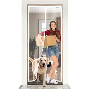 ESMAYULO Zanzariera Magnetica 90x210 cm, Facile da Installare, Senza Bisogno di Attrezzi, Adatto ai Bambini e Agli Animali Domestici. Bianco