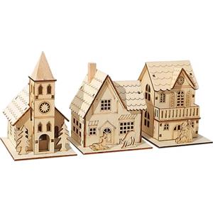 Generico Casetta Natalizia Luminosa A LED - Legno | Capanna di Natale da Tavolo (Capolavoro) | Casa in Legno Illuminata Decorativa | Addobbo Festivo per Mensola, Ed Esposizione Domestica Stagionale