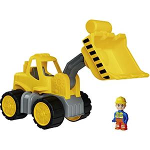 BIG Pala gommata Power-Worker + pupazzetto - Macchinina ideale per i viaggi, ruote in materiale morbido, braccio di carico snodabile, pupazzetto incluso, per bambini dai 2 anni in su