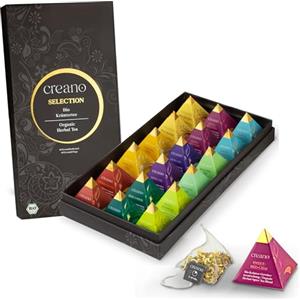 Creano Set Regalo Tisane Biologiche Premium "Organic Herbal Tea" - 18x Piramidi in 9 Varietà | Infusi alle Erbe e Frutta, Confezione Regalo Elegante - 45g - NUOVO 2024*