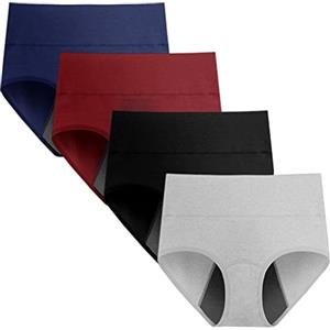 Anntry Intimo Donna Mutandine mestruali Assorbenti Mutande a Prova di Perdita Slip da Ragazza in Cotone Sportivo Confezione da 4