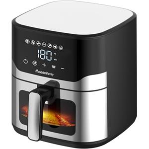 Melchioni Family | MATILDE Friggitrice ad Aria 8L 2200W di Potenza, Cestello Removibile con Maniglia, Griglia Separagrassi, Timer 60 Min, Cottura Light con -80% di Grassi