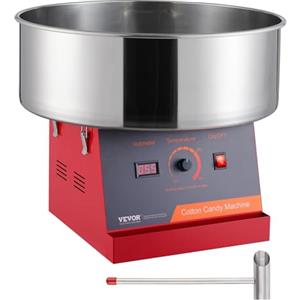 VEVOR Macchina Zucchero Filato Elettrica 1000 W Macchina Zucchero Filato Commerciale, con Ciotola in Acciaio Inossidabile, Paletta per Zucchero, Perfetta per Compleanno Bambini, Feste Famiglia, Rossa