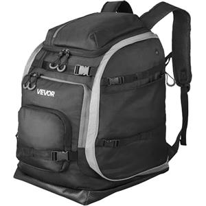 VEVOR Borsa per Scarponi da Sci, 55L, Zaino da Viaggio per Scarponi da Snowboard, con Esterno e Fondo Impermeabili, Oxford 1680D, Borsa per Sci, Snowboard, Casco, Occhiali, Guanti, Accessori Nero