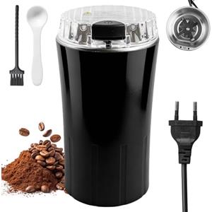GBKDQQ Macinacanzie Elettrico, Macinacaffè 300 W, Lama e Camera in Acciaio Inox per Chicchi di Caffè, Spezie ed Erbe