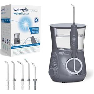 Waterpik Idropulsore Dentale Ultra Professional con 6 Testine e Sistema Avanzato di Controllo della Pressione con 10 Impostazioni, Strumento di Rimozione della Placca Dentale, Grigio (WP-667EU)