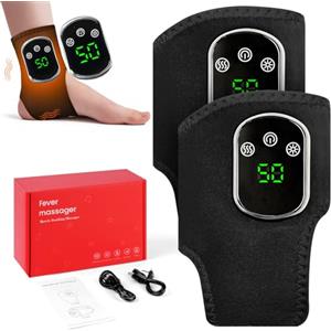 Vicloon 2pcs Massaggio Piedi Massaggiatore Caviglia Elettrico con 3 Livelli di Massaggio e 5 Modalità di Controllo della Temperatura, Aiuta a Alleviare il Dolore ai Piedi, per Diabetici(Due XBL8688B)