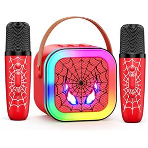 Braxel Set Microfono Karaoke per Bambini con 2 Microfoni, Giocattolo Musicale con Luci e Suoni, Microfono Bluetooth con Scheda TF USB AUX Regalo per Bambini 3+ Anni Portatile