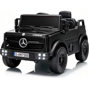 TCARAIWEN Macchina Elettrica per Bambini Mercedes-Benz Unimog Licenza, 12V Auto Elettrica Bambini 3-6 Anni, Veicolo con Telecomando, Cintura a 3 Punti, Bluetooth, 5 km/h (Nero)