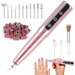 Vicloon Fresa per Unghie Professionale, 26000 RPM Fresa per Unghie Ricaricabile, 12 in 1 con 3 Velocità Regolabili, Kit Manicure Pedicure per Unghie in Gel e Unghie Acriliche