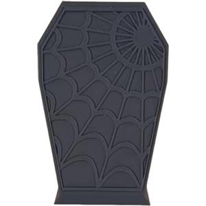 Fituenly Porta Pennelli Trucco a Forma di Bara, Organizer Scrivania con Motivo a Ragnatela Gotica per Halloween