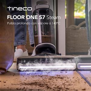 Tineco Floor One S7 Steam Pulitore a vapore senza fili per pavimenti duri con schermo autopulente, pulizia dei bordi, semovente, perfetto per bambini/animali domestici