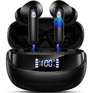 Nerunsa Cuffie Bluetooth 5.4, Auricolari Bluetooth Stereo HiFi, Impermeabili IP7 Cuffie Senza Fili, 48 Ore Cuffiette In Ear con 4 ENC Cancellazione Rumore Mics, Nuovo Auricolari Bluetooth Stereo HiFi