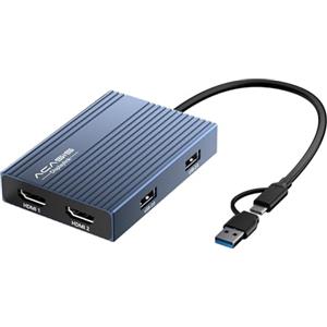 ACASIS DisplayLink Adattatore USB C a Doppio HDMI 4K@60Hz con Ricarica 100W PD, Docking Station per Mac M1/M2/M3/M4/MacBook Neo, Hub con 3x USB-A, per Mac/Windows (DS0602)