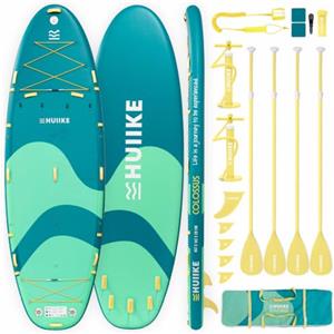 HUIIKE Tavola SUP Gonfiabile Adulti 15' per 4 Persone con Accessori Inclusi, 4 Pagaie, 2 Pompe, Pinne, Leash, Sacca. Stand Up Paddle Board Grande Stabilità e Resistenza. Supporta 480 kg