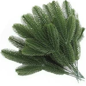 KZQXXT 50 rami di abete artificiali, decorazione natalizia, per corona dell'Avvento, ghirlanda di abete, albero di Natale, decorazione da tavolo, abete e fai da te, foglie di pino in plastica come reale