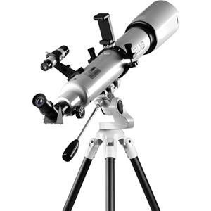 ESSLNB Telescopio 70080 Telescopio per Astronomia per Adulti con APP Stargazing Adattatore per Smartphone, Treppiede Regolabile, Mirino elettronico e Telecomando Wireless (Bianco)