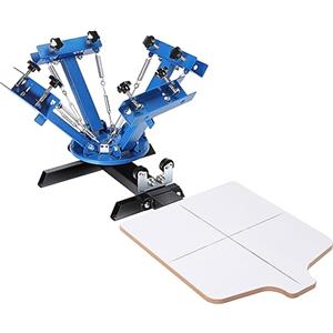 VEVOR Macchina per serigrafia, 4 colori, 1 stazione, stampa serigrafica girevole a 360°, stampa serigrafica 54 x 45 cm, tavolozza di posizionamento a doppio strato per stampa di magliette