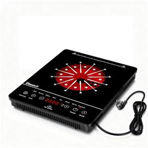 Disaenvir Piano Cottura Vetroceramica 1 Fuochi con Spina, Piano Cottura Elettrico Portatile, Piastra in Ceramica 2000W, Timer, Blocco Bambini, Temperatura Massima 650 °C, 220V