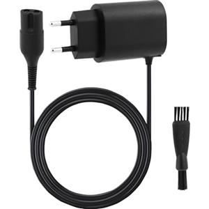 Oupdate 12V 0.4A Caricatore per Braun Rasoio Elettrico Serie 9 8 7 6 5 3 1, Adattatore di Alimentazione per Rasoi Elettrici 3040s 340s 390cc 760cc 790cc 9095cc, Caricabatterie Cavo di 1m con Spazzola Pulizia