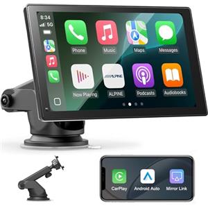 WERESOUND Schermo Per Auto Portatile con Carplay Wireless Andriod Auto,Display da 7 Pollici HD Touchscreen,Autoradio with Mirror Link, Bluetooth, Voice Control, Navigazione GPS,FM Trasmettitore, AUX, Airplay