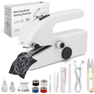 Ykall Macchina da Cucire Portatile, Elettrica a 2 Velocità, Facile da Usare, Cucitura Rapida, Compatta e Leggera, Perfetta per Tessuti, Abbigliamento, DIY, Casa e Viaggi
