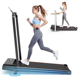 Dskeuzeew Tapis Roulant Elettrico Pieghevole Salvaspazio Walking Pad 8 km/h Extra Large (39 cm), Telaio Rinforzato, Schermo LCD (Nero)