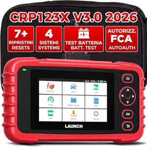 LAUNCH CRP123X V3.0 64G - Dispositivo diagnostico professionale OBD2 per tutte le auto e marche, diagnosi a 4 sistemi con reset: EPB DPF servizio olio, SAS/BMS test batteria, lettura VIN incluso a