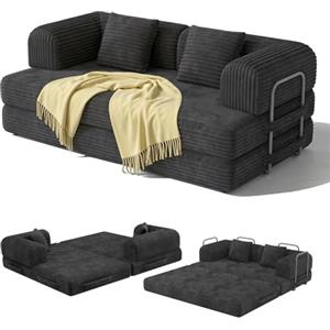 Xbro Divano Relax Modulare Compatto 2 Posti, Divano Letto Salvaspazio Basso in Schiuma ad Alta Resilienza per Monolocale, Soggiorno e Zona Lounge, 160 x 180 cm