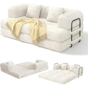 Xbro Divano Relax Modulare Compatto 2 Posti, Divano Letto Salvaspazio Basso in Schiuma ad Alta Resilienza per Monolocale, Soggiorno e Zona Lounge, 160 x 180 cm