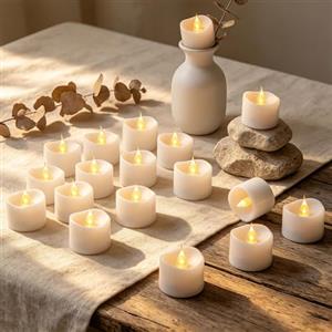 Da by 24 Pezzi Bougie LED Tè, Pile CR2032 Incluse, Senza Fiamma, per Decorazione Casa Matrimonio Festa