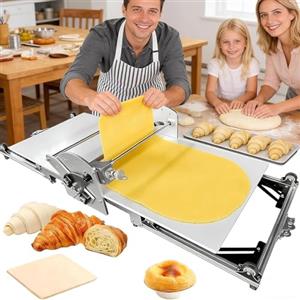 Drmoxin Sfogliatrice Elettrica Professionale per La Cottura in Casa, 110 V/220 V, Struttura in Acciaio Inox, Controllo Dello Spessore Da 2 a 30 Mm, Per Croissant, Pane Danese, Pasta per Pizza E Pasta Fresca