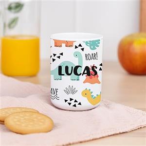 Wanapix | Bicchieri per Bambini | Bicchiere Personalizzato di Plastica Infrangibile | Ritorno a scuola/asilo | Senza BPA | Tazza per Bambini | 330ml | Dinosauri