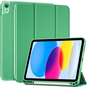 ProCase Cover iPad A16 11 Generazione 11 Pollici 2025 /iPad 10 Generazione 10,9 Pollici 2022 con Portapenna, Custodia iPad (A3354 A3355 A3356 A2696 A2757 A2777) Auto Svegliati/Sonno -Verde Chiaro