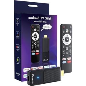GREVA TV Stick 4K Ultra HD Streaming Dispositivo 2025 Ultimo Android 14.0 TV Stick con Telecomando Vocale GG Assistant Streaming Media Player 2GB 16GB HDR/AV1/2,4G/5G WiFi/BT 5.0, Smart TV Box Nero