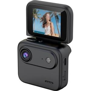 LatoYard Action Camera 4K 360 Vista Panoramica Stabilizzata Flip Screen Ricarica Veloce Impermeabile Sport Cam per Ciclismo (nero)