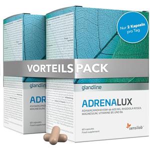 Sensilab Adrenalux - Integratore Cortisolo con Ashwagandha KSM-66 600 mg e Rhodiola Rosea - Vitamina B5, B6, Magnesio - 120 Capsule - Sensilab