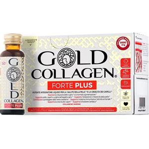 Minerva research labs Gold Collagen Forte Plus Integratore Liquido Pelle Capelli e Unghie 10 Flaconcini da 50 ml