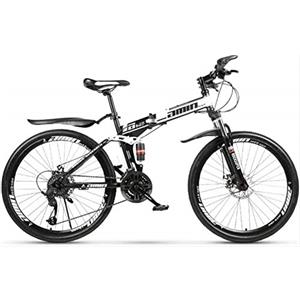 ASDF Mountain Bike Adulto 26 Pollici Freno A Doppio Disco Freno Studente Adulto Bicicletta Bicicletta Assalto Bicicletta Pieghevole Veicolo (White, 26 Inches)