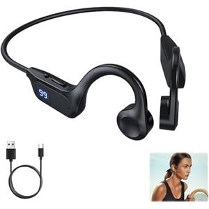 Astraveo Casco Conduzione Ossea con Tecnologia V5.2 HiFi Stereo Micro HD e Autonomia 15 Ore Casco Design Impermeabile IP65 Sport Impermeabile per Cuffie Sport Corsa Bici