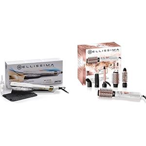Bellissima Imetec Steam Elixir, Piastra a Vapore, Capelli lisci in Una Sola Passata Senza Danni & Imetec GH18 1100 Modellatore ad Aria, Rivestimento spazzole in Ceramica