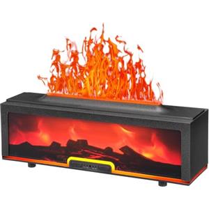 Axrye Diffusore di aromi con camino a LED, diffusore di oli essenziali, con 8 colori, effetto fiamma, DC24 V, 200 ml, umidificatore silenzioso, con timer, per casa, ufficio