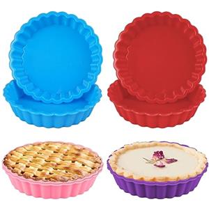 DGN 8 Pezzi Stampo Crostata Silicone, 11cm Formine per Crostatine Silicone | Antiaderente Teglia per Crostata Silicone Formine per Crostatine Piccole, Teglia Crostata Silicone per Torte Quiche Crostata