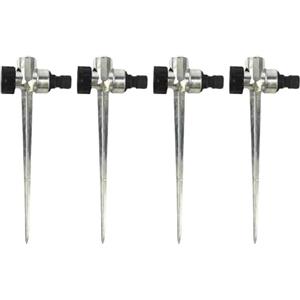 Wzzy Gurden 4 picchetti per irrigatore per prato, testa di irrigazione in metallo, filettatura interna da 1/2" e interfaccia filettata esterna laterale, per irrigazione del prato, giardino, per