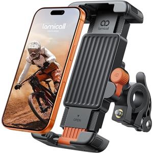 Lamicall Supporto Telefono Bicicletta - [1S Blocco] Stabile & Sicuro, 360° Rotazione, Porta Cellulare Moto con Protezione in Silicone per iPhone 17/16/15 Pro Max, Galaxy S25 S24 Ultra, 6-7" smartphone
