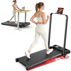 ApexPrime Sports Tapis Roulant Elettrico 4 in 1 Pieghevole con Inclinazione 9% - 3.0CV Motore Silenzioso, 10 km/h, Sistema di Ammortizzazione, Schermo LED, Salvaspazio per Casa e Ufficio