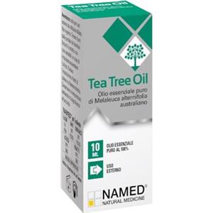 NAMED Tea Tree Oil Puro al 100% 10 ml | Olio Essenziale Tea Tree Melaleuca | Ideale per Pelle, Cuoio Capelluto, Cavo Orale, Zone Intime | Azione Purificante, Lenitiva e Rinfrescante